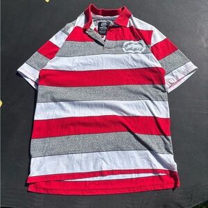 Vintage ecko unltd Striped Red and Gray Polo Shirt size Mens L